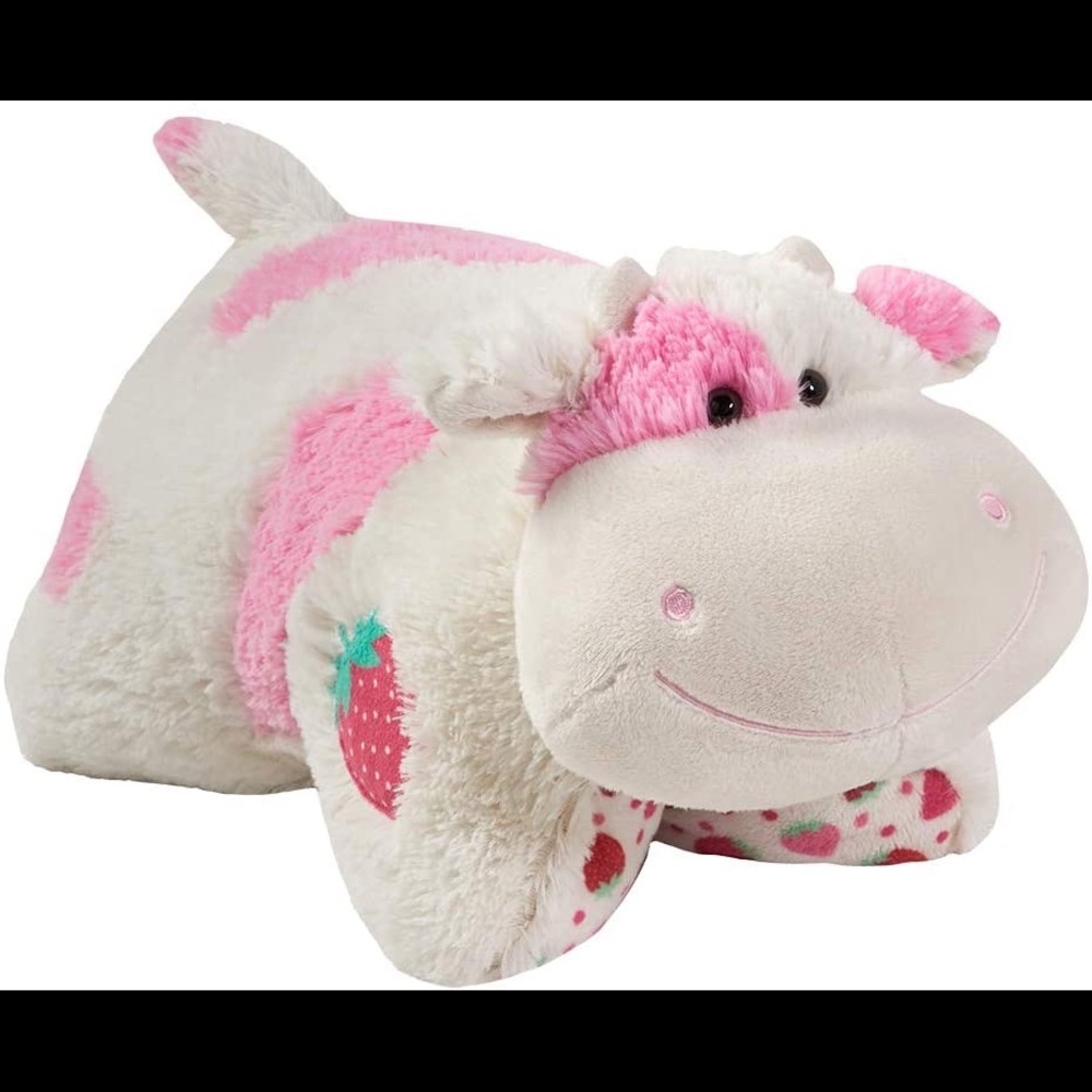 Strawberry cow pillow pet